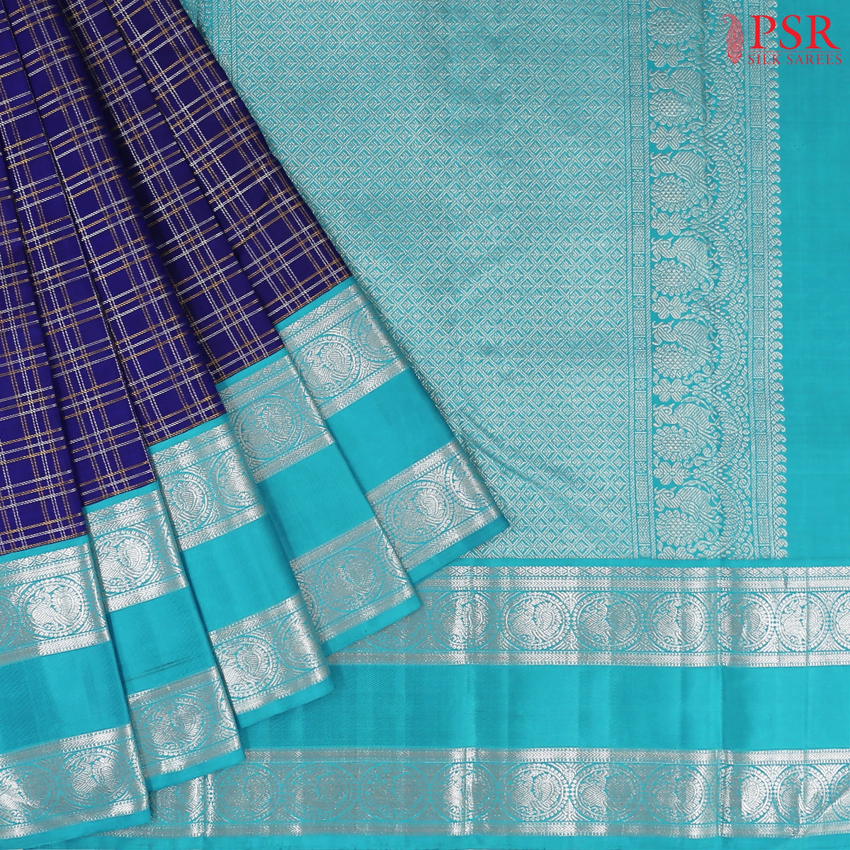 Navy Blue Kanchipuram Silk Saree