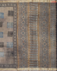Dark Taupe Jaipur Cotton Printed Saree