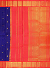 Berry Blue Nine Yards Half Fine Silk Saree
