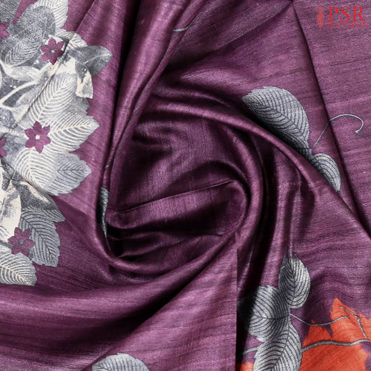 Blackberry Purple Kadhi Tussar Silk Saree