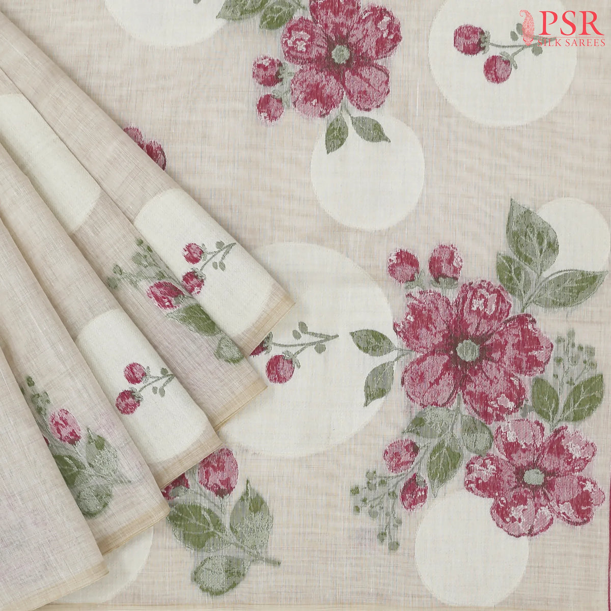 Pearl Beige Ghicha Cotton Saree