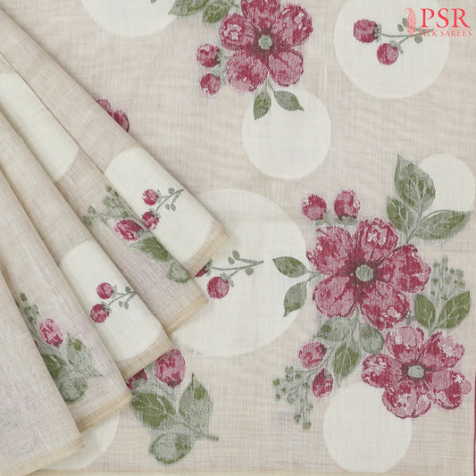Pearl Beige Ghicha Cotton Saree