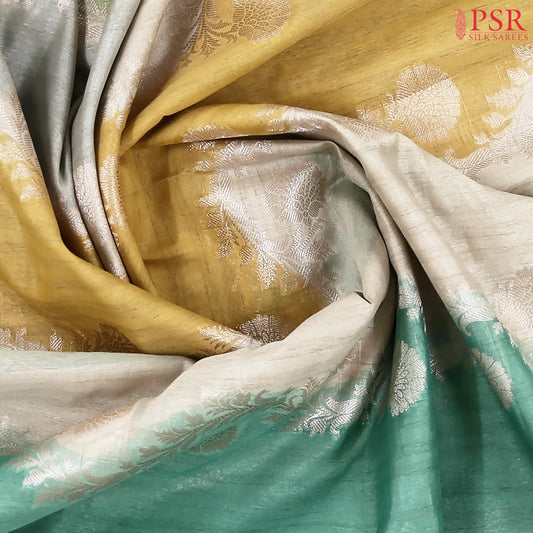 Beige & Multicolor Silk Cotton Saree