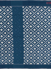 Prussian Blue Ikkat Cotton Saree