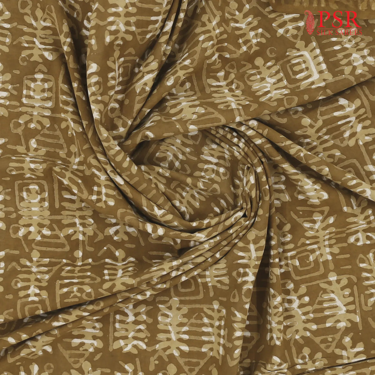 Mustard Olive Jaipur Cotton Print Running Material
