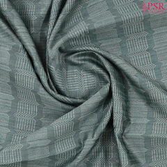 Turquoise Grey Semi Banaras Saree