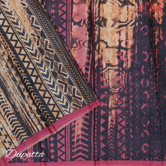 Onion Pink Tussar Silk Dress Material