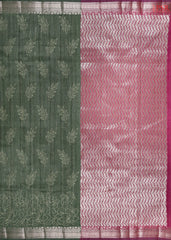 Hunter Green Semi Tussar Embroidery Saree