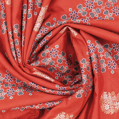 Vermilion Tussar Kadi Saree