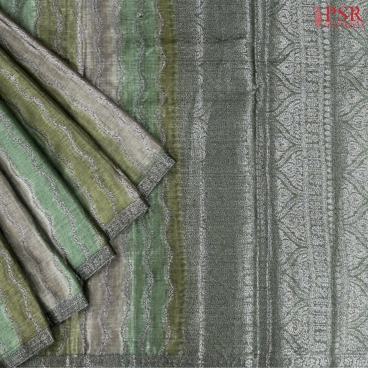 Tricolor Banaras Tussar Silk Saree