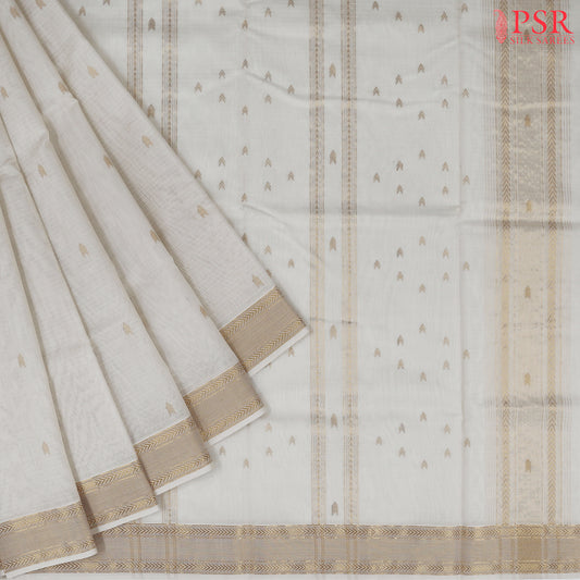 Off White Maheshwari Silk Cotton Saree