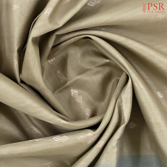 Ecru Grey Silk Cotton Saree