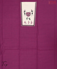 Dark Mulbery Purple Chirala Cotton Dress Material