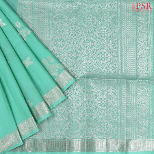 Pearl Aqua Soft Silk Saree