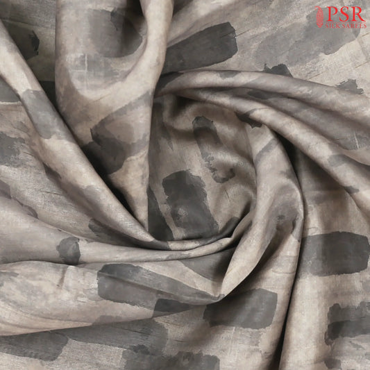 Fossil Grey Semi Tussar Saree