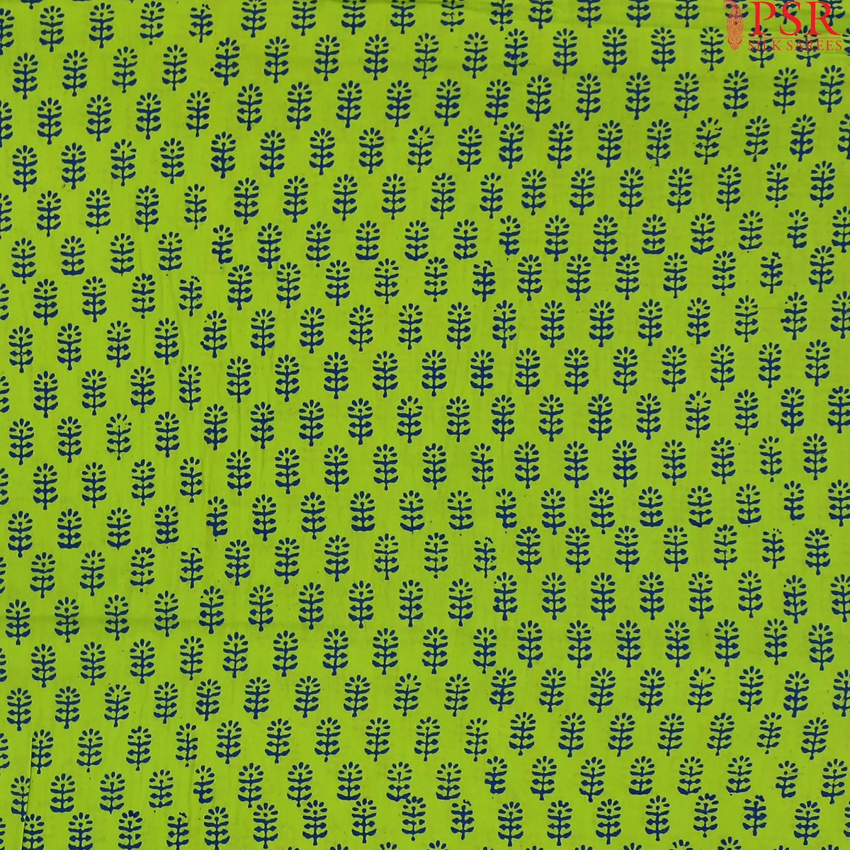 Pear Green Cotton Print Running Material