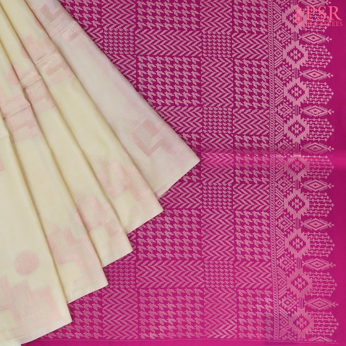 Cream Beige Soft Art Silk Saree