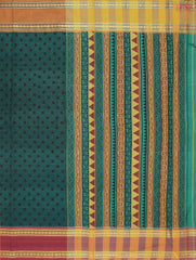Dark Green Silk Cotton Saree