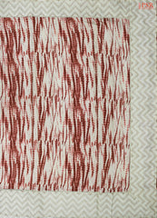 Beige & Crimson Semi Dupion Embroidery Saree