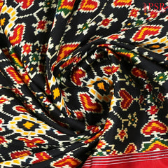 Black Pashmina Ikkat Silk Saree