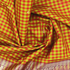 Red & Olive Fancy Kanchipuram Silk Saree