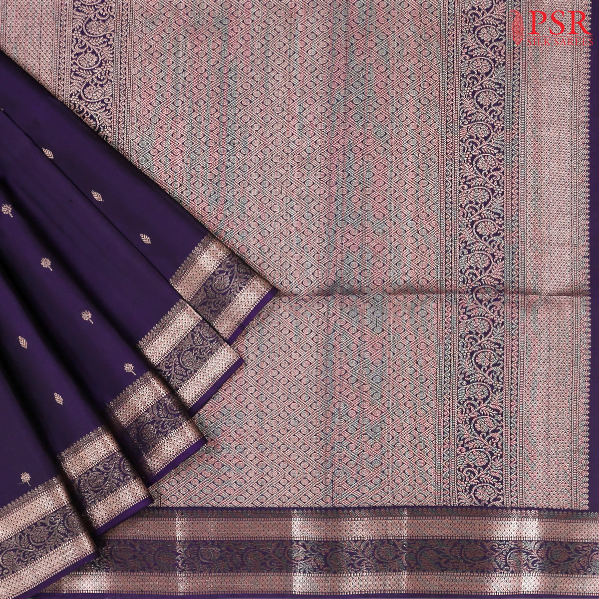 Dark Violet Soft Silk Saree