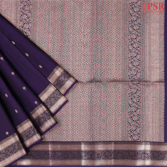 Dark Violet Soft Silk Saree