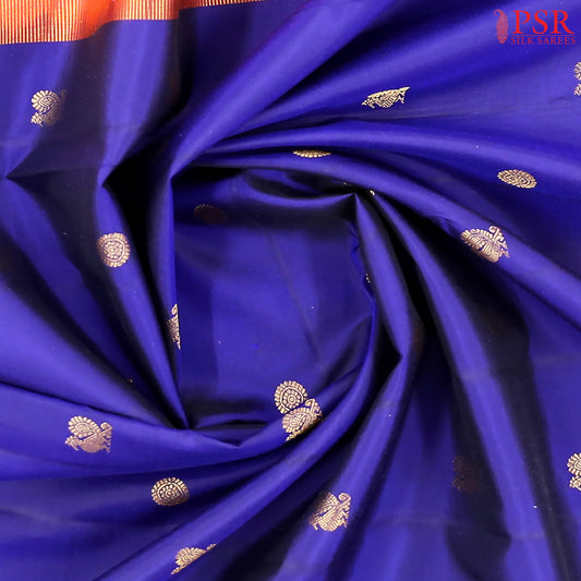 Berry Blue Nine Yards Half Fine Silk Saree