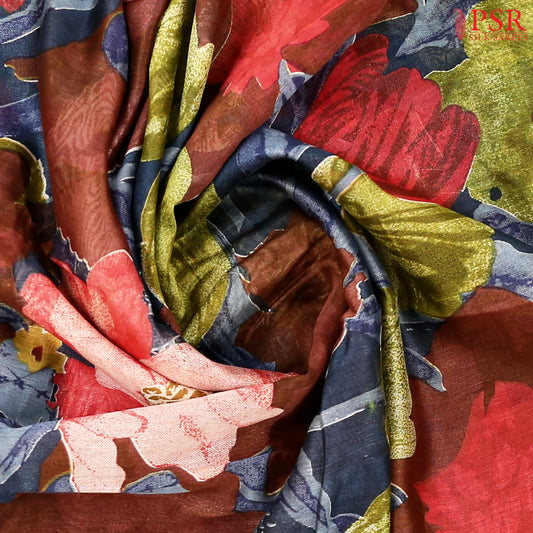 Brown Silk Cotton Saree