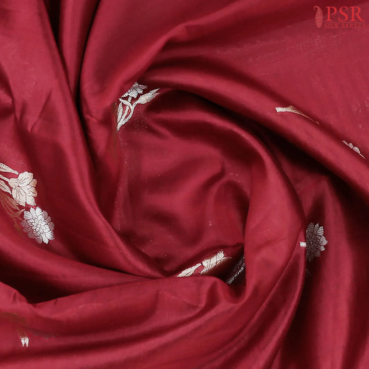 Dark Red Mango Silk Saree