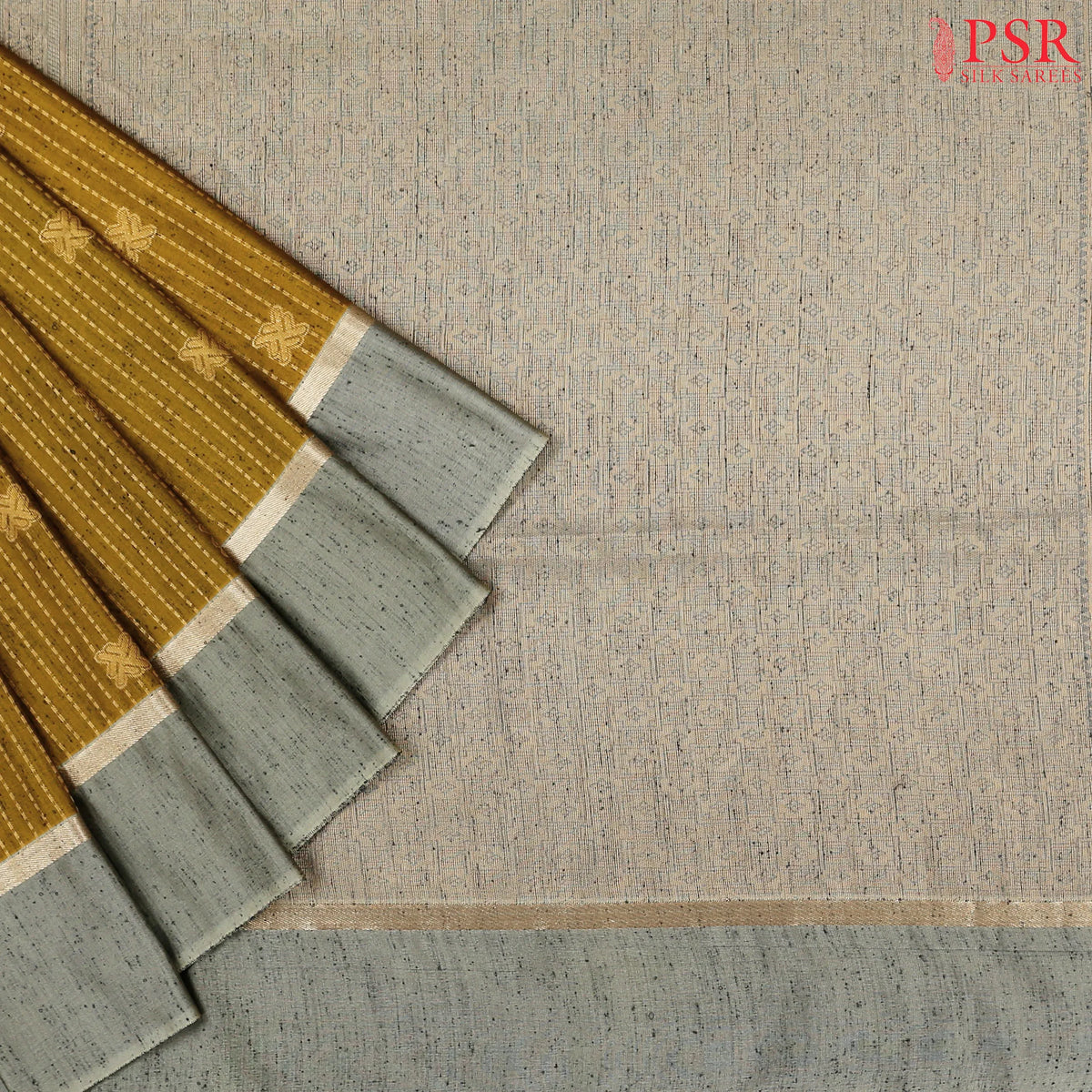Golden Mustard Jute Art Silk Saree