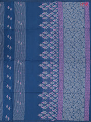 Dark Cobalt Blue Kovai Cotton Saree