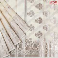 Pastel Beige Chiniya Silk Saree