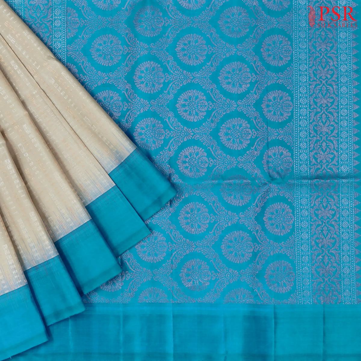 Pastel Grey Soft Silk Saree