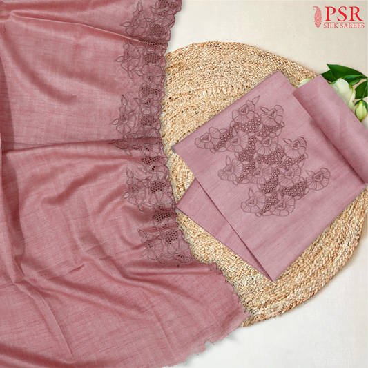 Light Pink Semi Dupion Dress Material