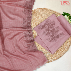 Light Pink Semi Dupion Dress Material