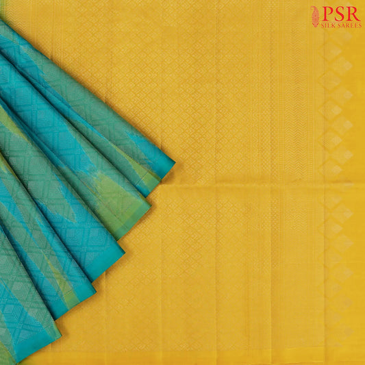 Azure Cyan Soft Silk Saree