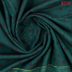Dark Green Silk Cotton Saree