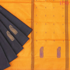 Charcoal Grey Vazhainaar Silk Saree