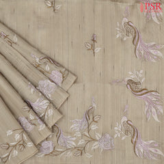 Beige Kosa Embroidery Saree