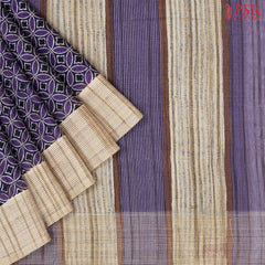 Purple & Violet Semi Tussar Saree