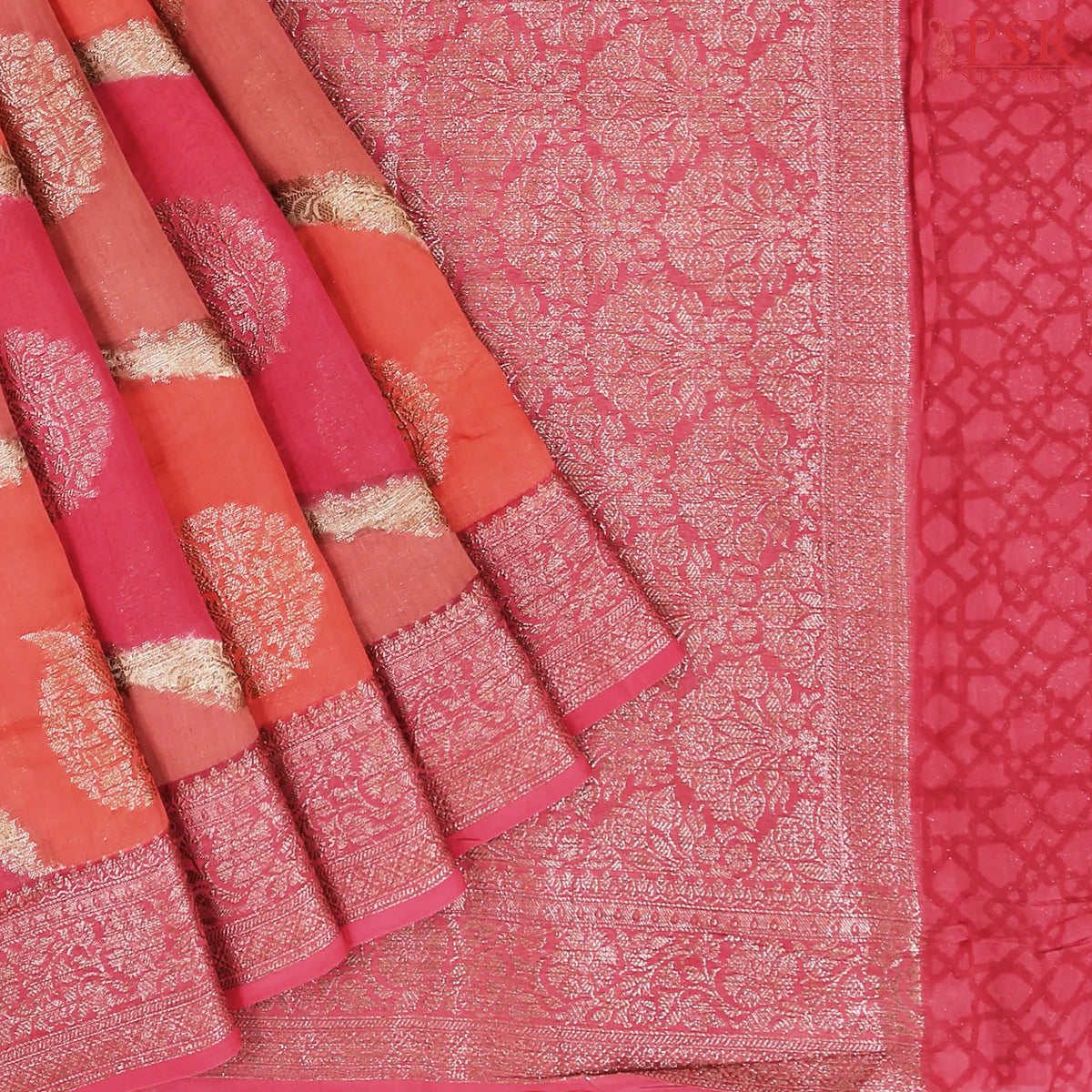 Tricolor Chanderi Silk Cotton Saree