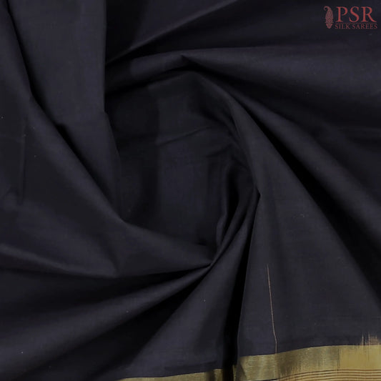 Black Kanchi Gadwal Cotton Saree