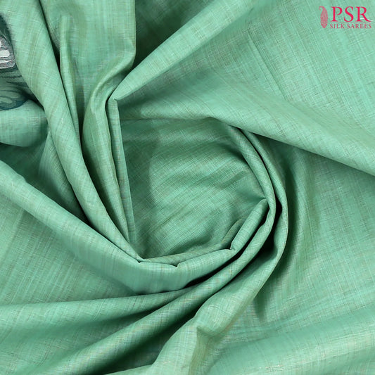 Sea Green Ghicha Cotton Saree
