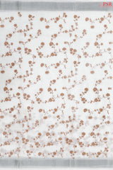 White Linen Embroidery Saree