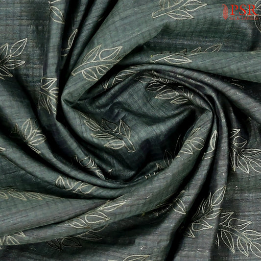 Hunter Green Semi Tussar Embroidery Saree