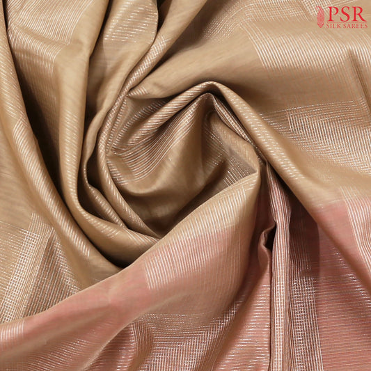 Tussar Beige Silk Cotton Saree