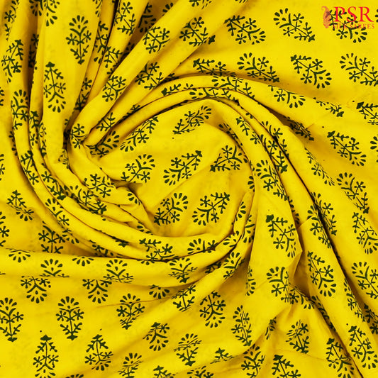 Yellow Cotton Print Running Material
