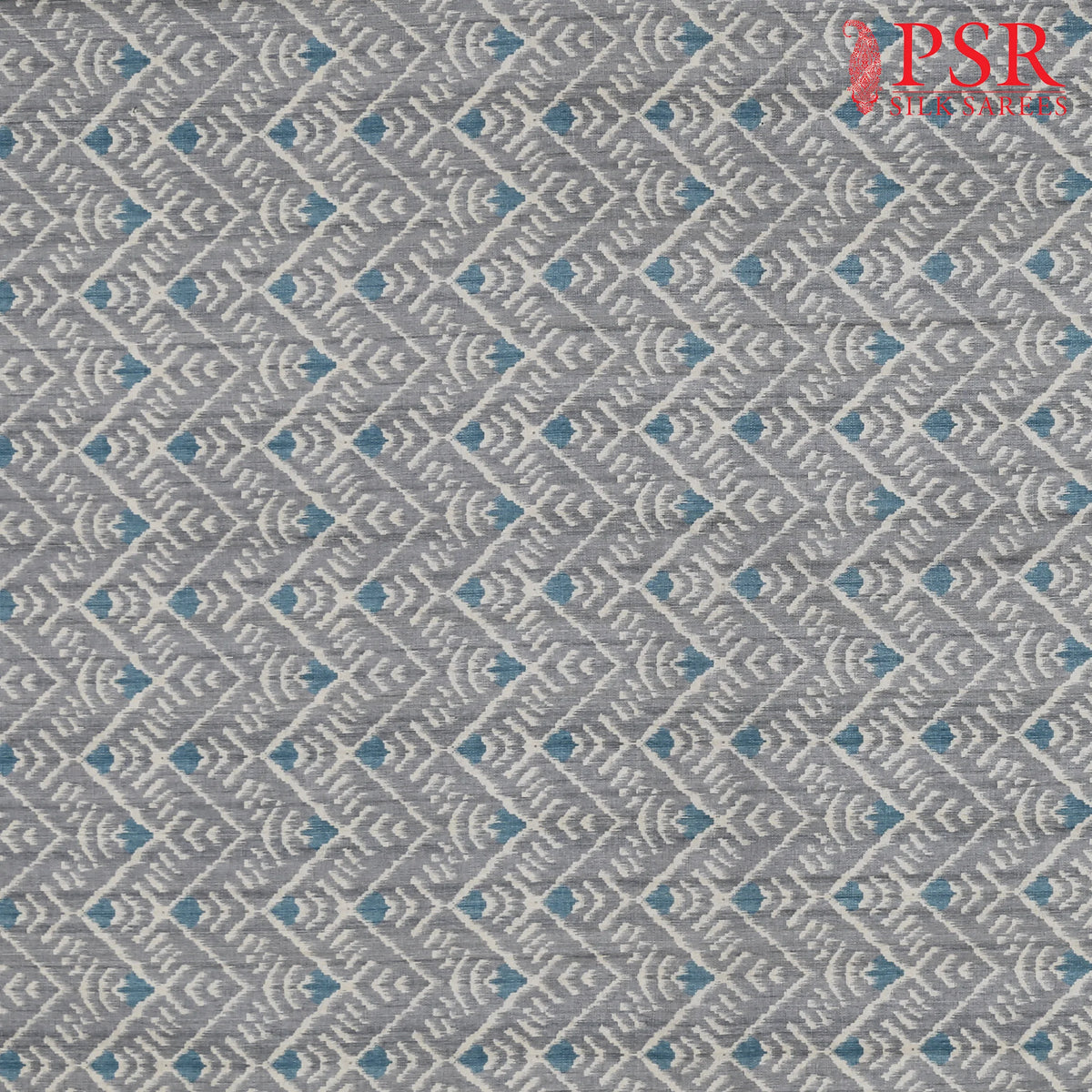 Grey Semi Tassar Ikkat Print Running Material