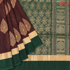 Rosewood Brown Silk Cotton Saree